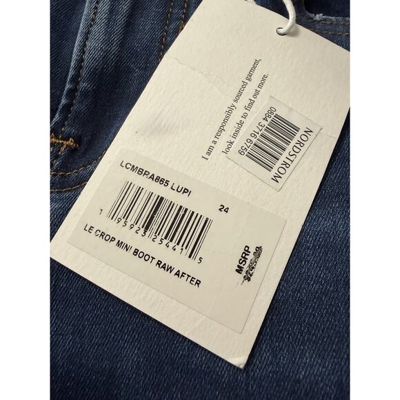 NEW Frame Denim Le Crop Mini Boot Jean Raw Hem Women's Size 24 X 25 - Picture 4 of 5